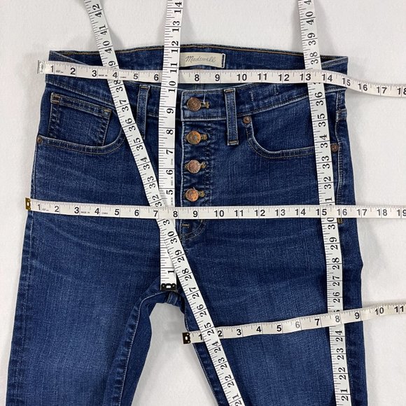 Madewell High Rise Skinny Exposed Button Fly Stretch Jean Hayes Wash J9491 - Picture 14 of 16